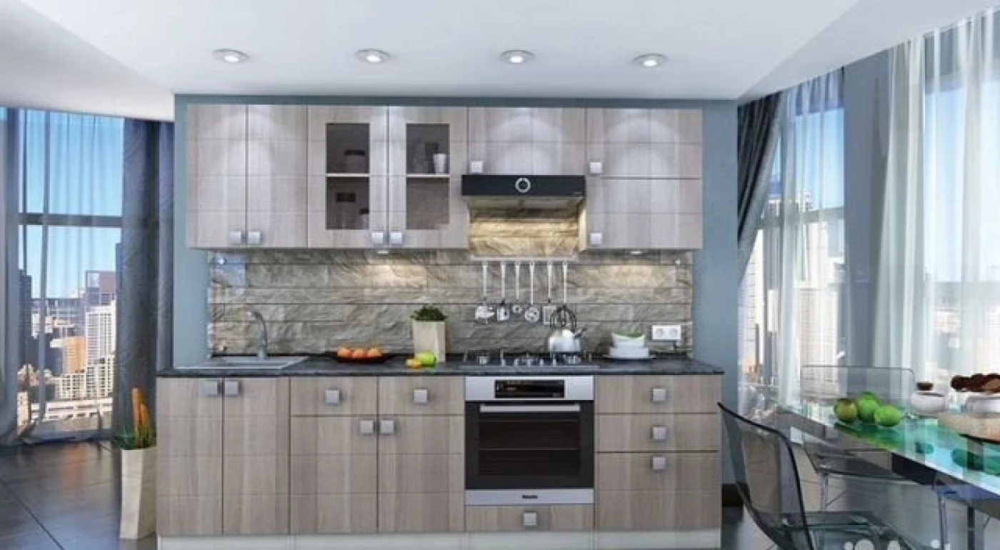 Угловая кухня Мика на заказ, размер 1152х3627, цвет Гелиотроп