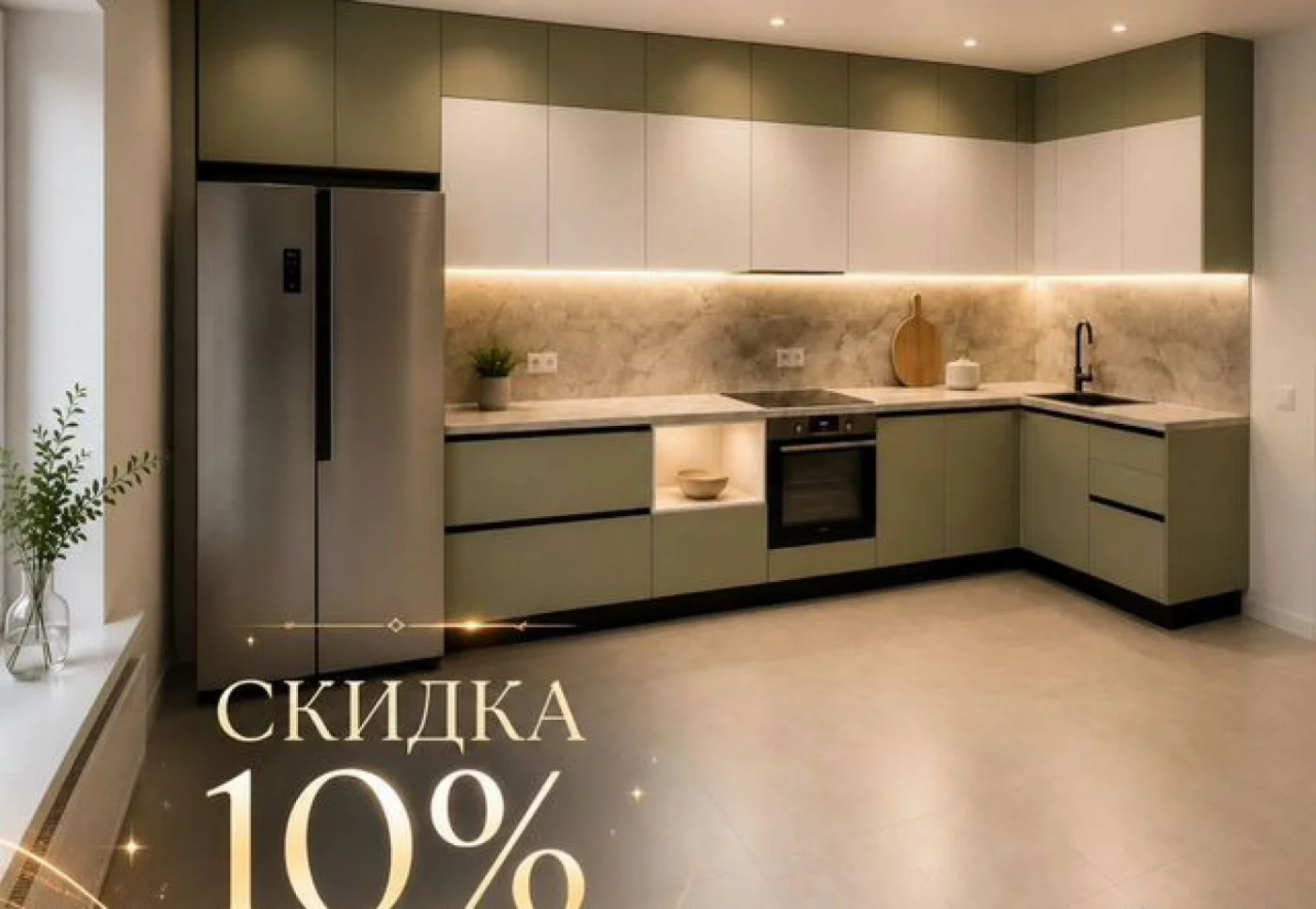 Кухни на заказ собственного производства под любой размер
